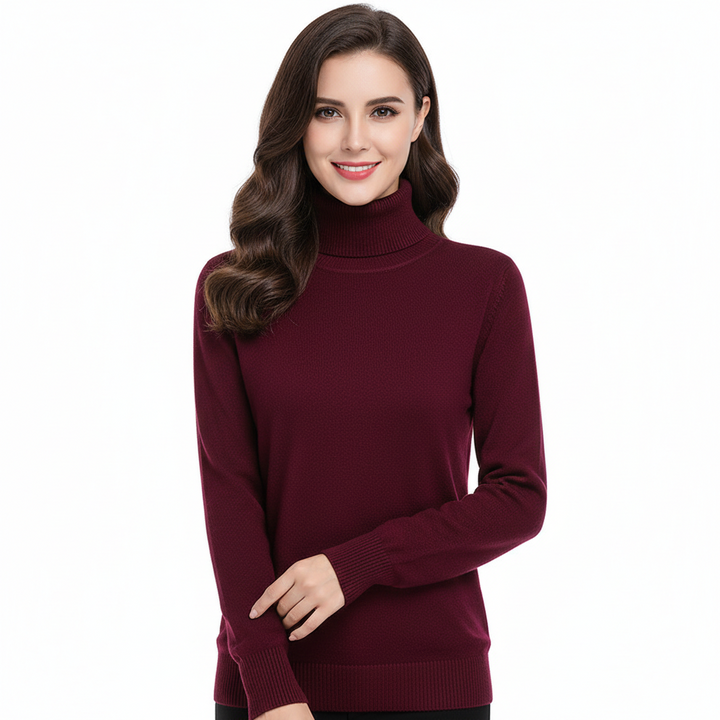 Léa Pull Col Roulé Femme Pull en Cachemire Doux à Coupe Ajustée et Élégante, vue 7