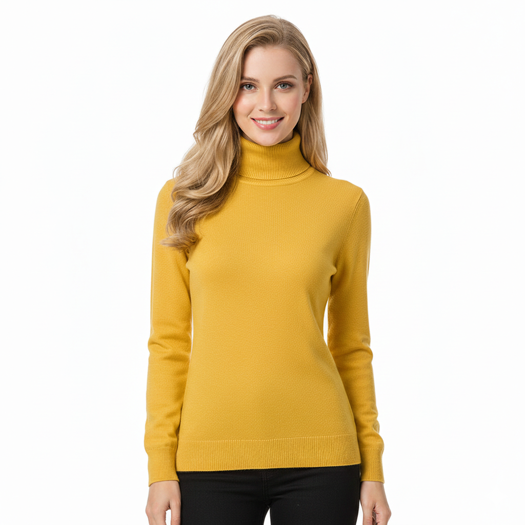 Léa Pull Col Roulé Femme Pull en Cachemire Doux à Coupe Ajustée et Élégante, vue 9