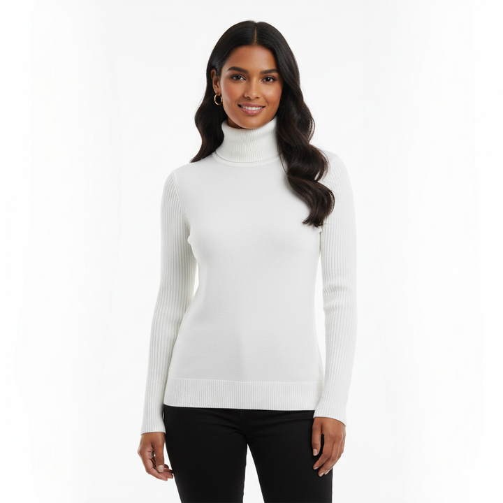 Léa Pull Col Roulé Femme Pull en Cachemire Doux à Coupe Ajustée et Élégante, vue 6