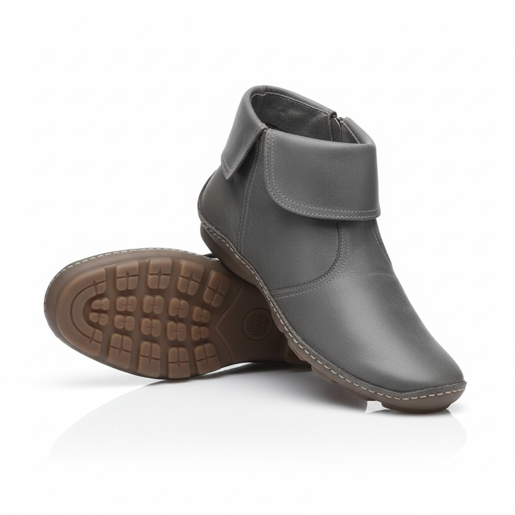 Leila Bottes Femme Bottines Imperméables en Cuir Souple avec Semelle Antidérapante, vue 3