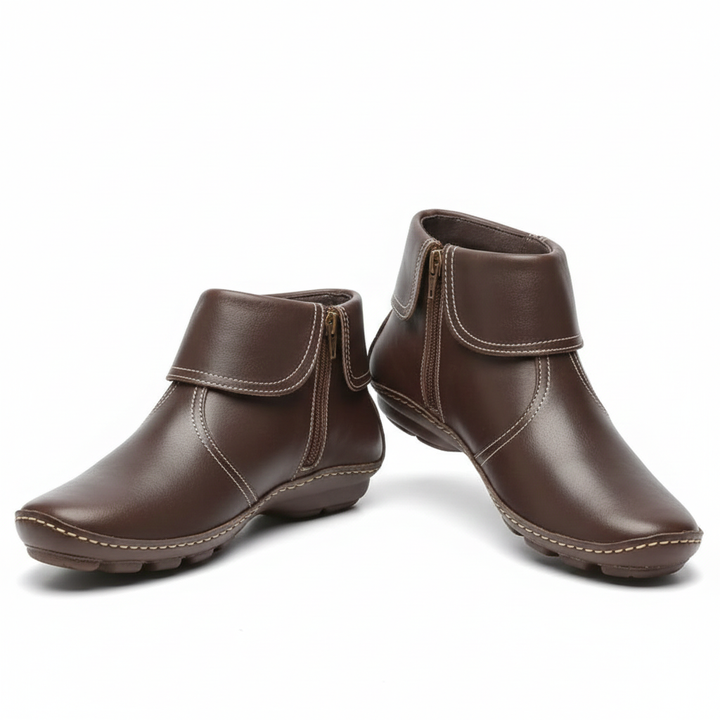 Leila Bottes Femme Bottines Imperméables en Cuir Souple avec Semelle Antidérapante, vue 4