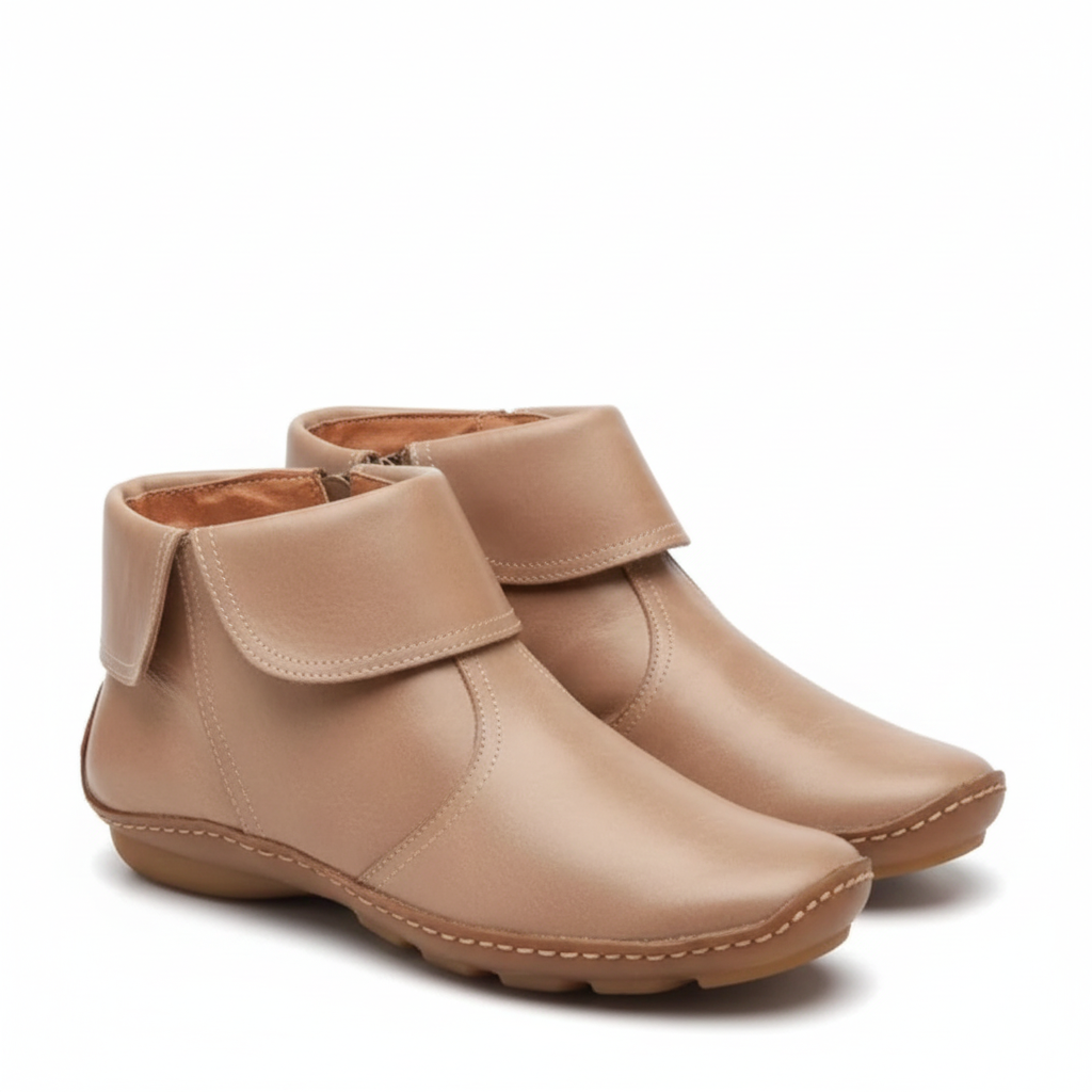 Leila Bottes Femme Bottines Imperméables en Cuir Souple avec Semelle Antidérapante, vue 5