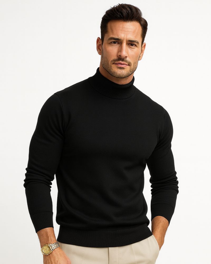 Leonardo Pull Col Roulé Homme Maille Douce au Style Moderne et Élégant