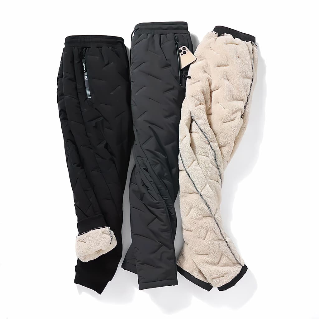 Leila Pantalon Thermique Femme Jogging d’Hiver Imperméable en Polaire Douce avec Poches, vue 3