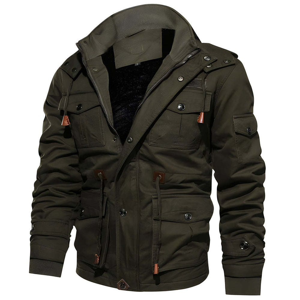 Logan Veste Militaire Homme Manteau Imperméable avec Doublure Polaire & Taille Ajustable, vue 2