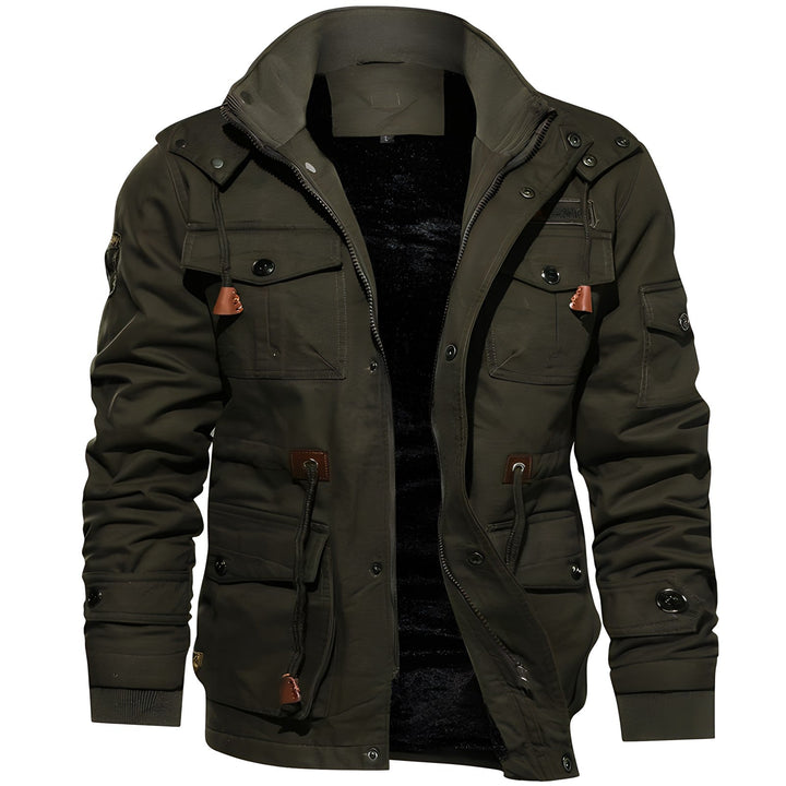 Logan Veste Militaire Homme Manteau Imperméable avec Doublure Polaire & Taille Ajustable