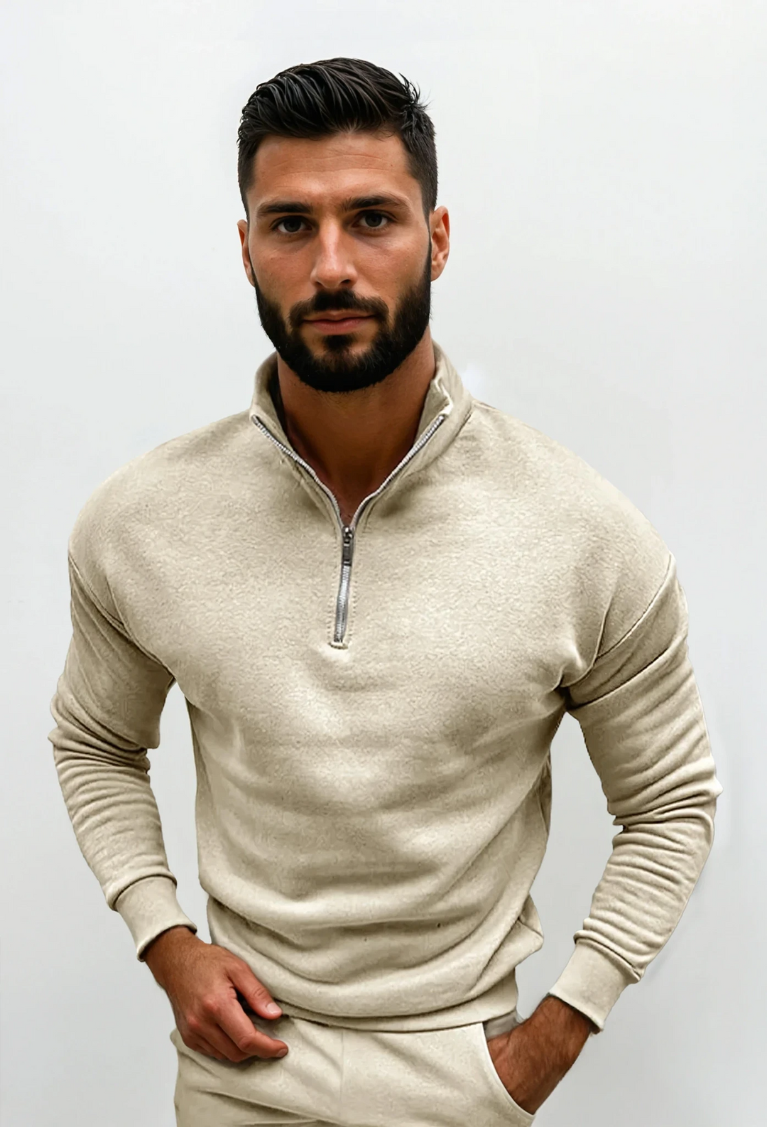 Lorence Pull Demi-Zip Homme Maille Douce Moderne avec Coupe Élégante et Confortable, vue 20