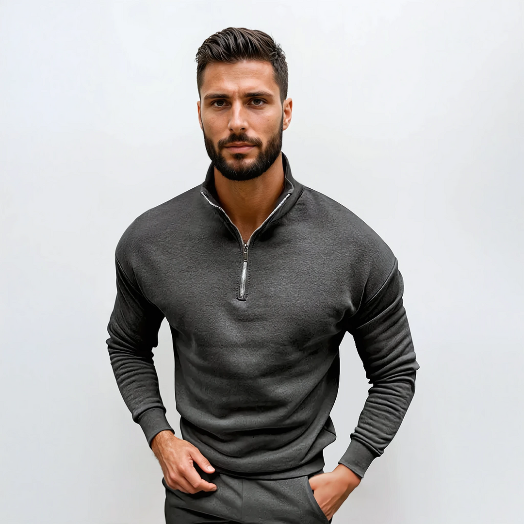 Lorence Pull Demi-Zip Homme Maille Douce Moderne avec Coupe Élégante et Confortable, vue 14