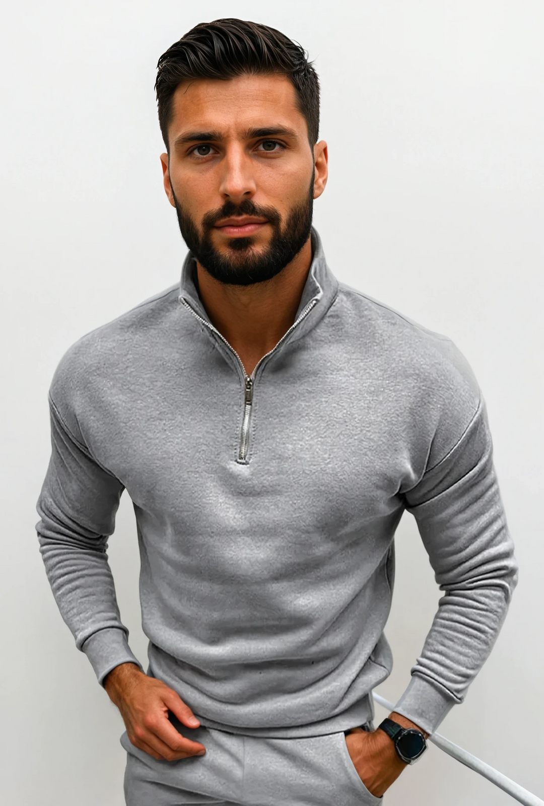 Lorence Pull Demi-Zip Homme Maille Douce Moderne avec Coupe Élégante et Confortable, vue 12