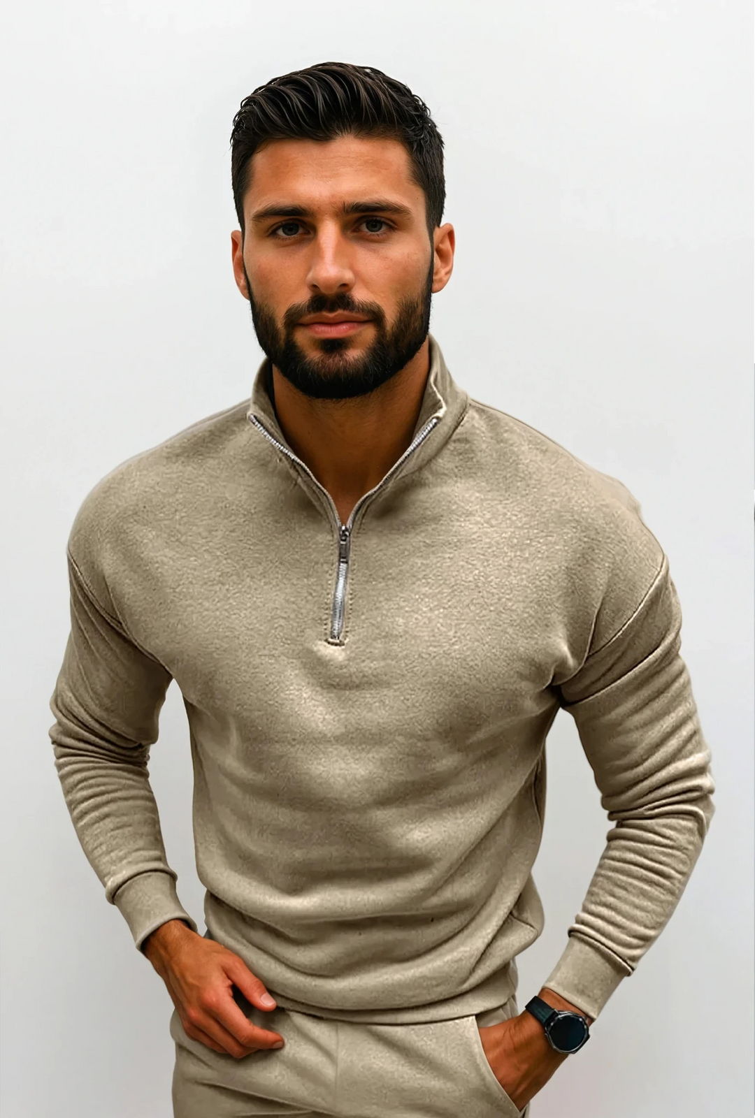 Lorence Pull Demi-Zip Homme Maille Douce Moderne avec Coupe Élégante et Confortable, vue 16