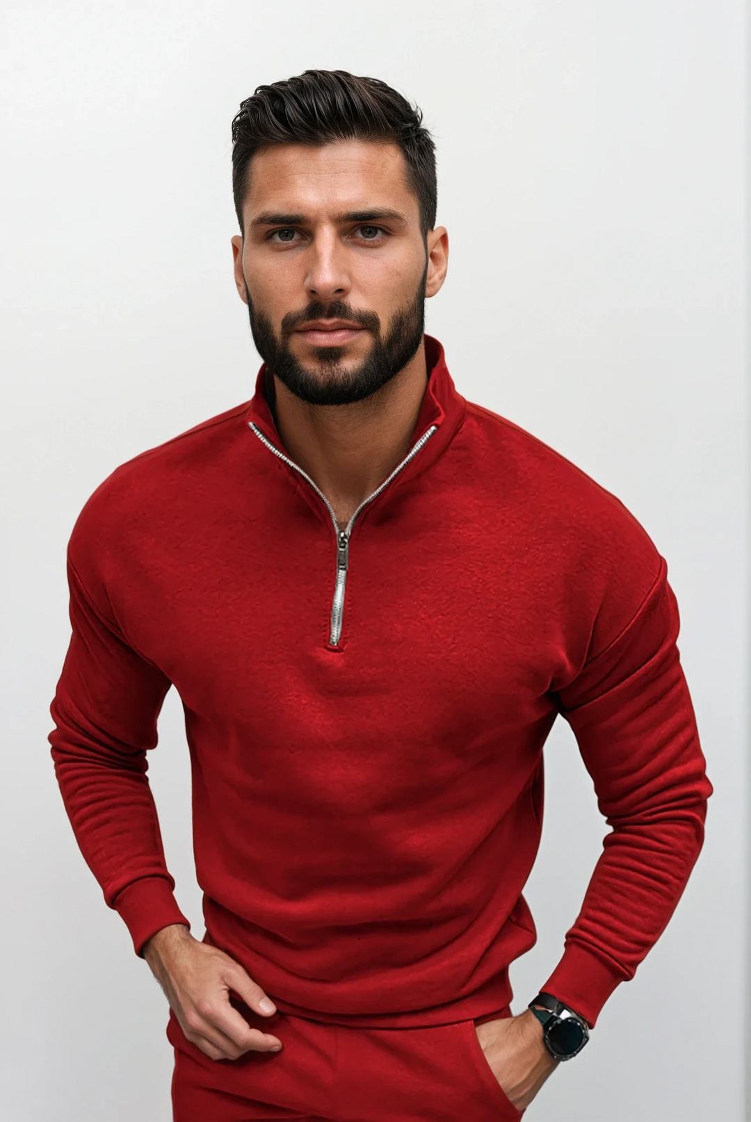 Lorence Pull Demi-Zip Homme Maille Douce Moderne avec Coupe Élégante et Confortable, vue 6