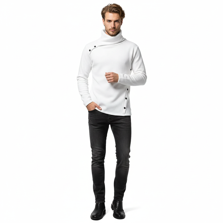 Lure Pull Homme à Col Montant Maille Chaude Regular Fit pour Automne & Hiver, vue 4