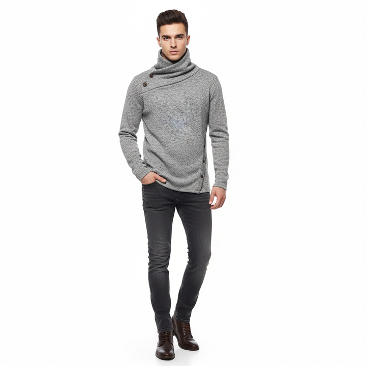 Lure Pull Homme à Col Montant Maille Chaude Regular Fit pour Automne & Hiver