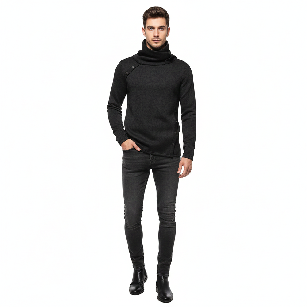 Lure Pull Homme à Col Montant Maille Chaude Regular Fit pour Automne & Hiver, vue 2