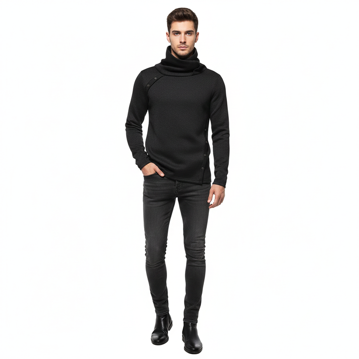 Lure Pull Homme à Col Montant Maille Chaude Regular Fit pour Automne & Hiver, vue 2