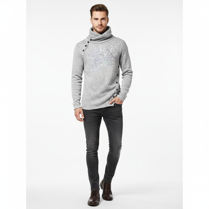 Lure Pull Homme à Col Montant Maille Chaude Regular Fit pour Automne & Hiver, vue 3