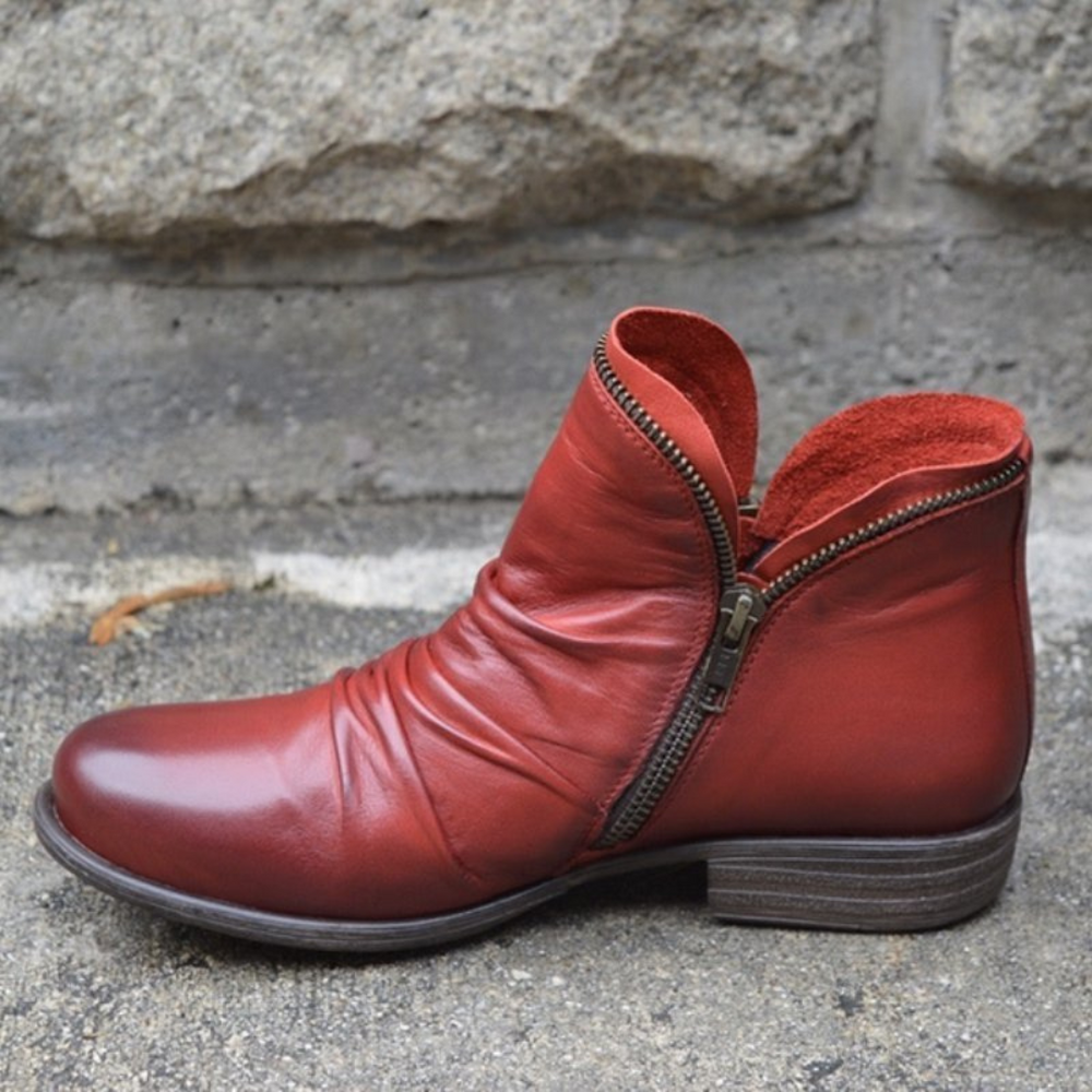 Lydia Bottines Femme Bottines en Cuir avec Fermeture Éclair & Semelle Amortissante, vue 2
