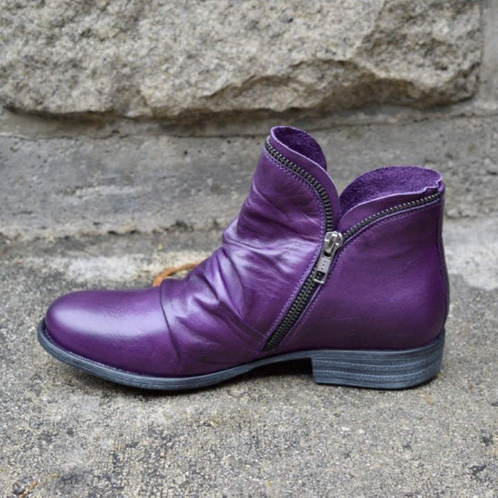 Lydia Bottines Femme Bottines en Cuir avec Fermeture Éclair & Semelle Amortissante