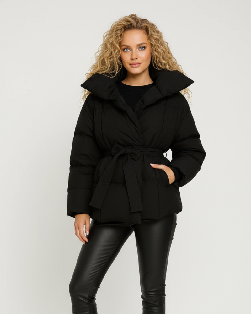 Micah Doudoune Femme Ceinturée Col Oversize, Matelassage Chaud & Style Moderne, vue 2
