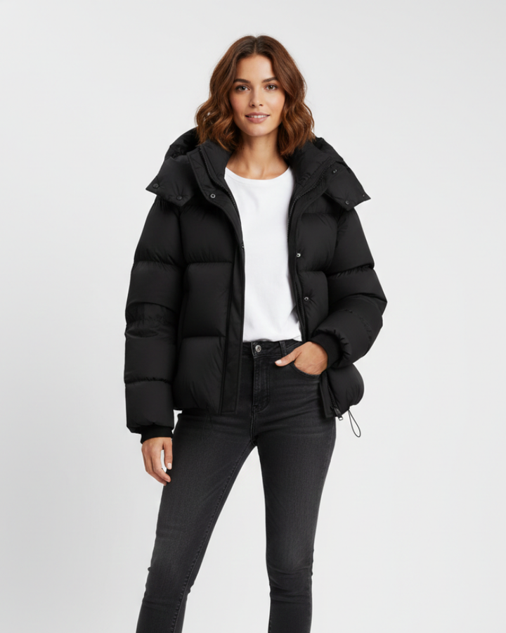 Miles Doudoune Courte Femme Volume Matelassé, Capuche Intégrée & Style Moderne