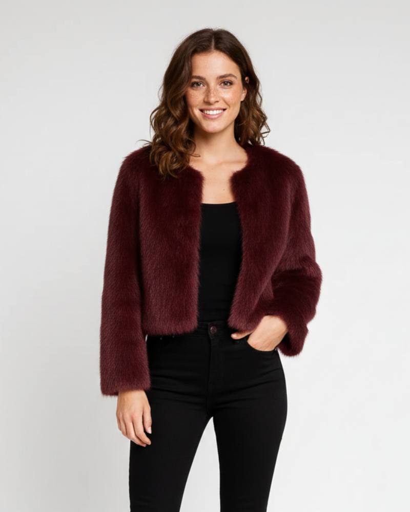 Millie Veste Courte Femme Hiver Coupe Structurée, Ligne Droite & Élégance Soignée