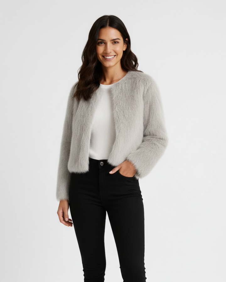 Millie Veste Courte Femme Hiver Coupe Structurée, Ligne Droite & Élégance Soignée, vue 2