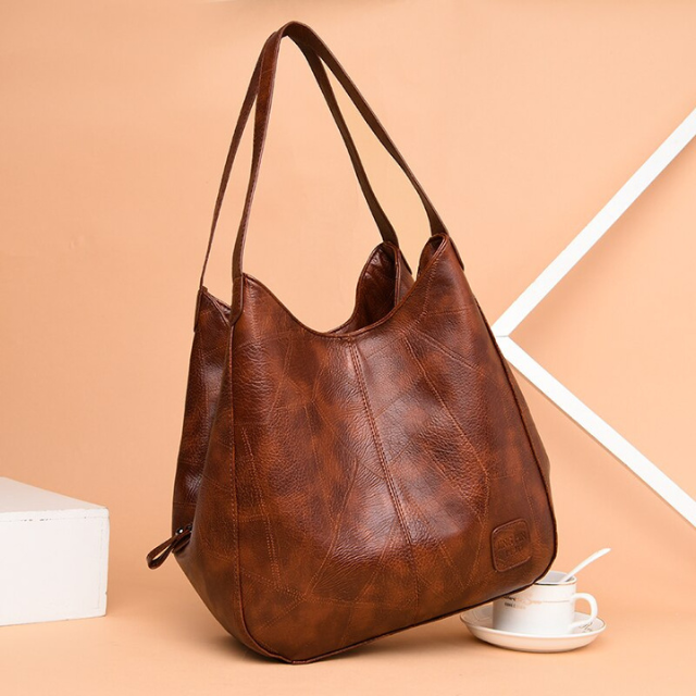 Elowen Sac à Épaule Femme en Cuir Véritable avec Design Intemporel et Compartiments Pratiques, vue 12