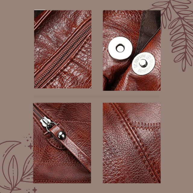 Elowen Sac à Épaule Femme en Cuir Véritable avec Design Intemporel et Compartiments Pratiques, vue 9