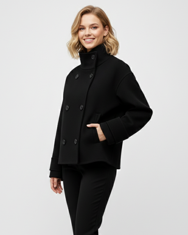 Natalia Manteau Court Femme Double Boutonnage Classique, Coupe Ajustée & Style Chic, vue 2