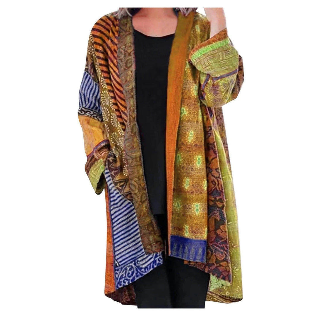 Noeh Pull Patchwork Vintage Femme Maille Douce et Respirante avec Coupe Chaude Décontractée, vue 4