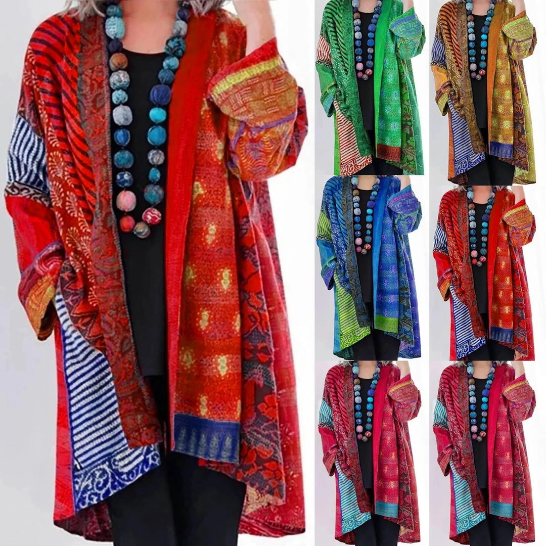 Noeh Pull Patchwork Vintage Femme Maille Douce et Respirante avec Coupe Chaude Décontractée, vue 6
