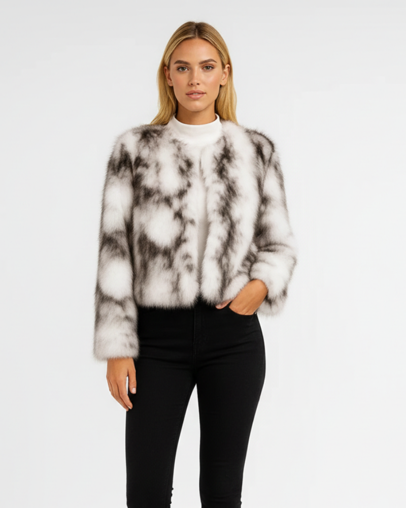 Norra Veste Courte Femme en Fausse Fourrure Volume Élégant & Glamour Hivernal