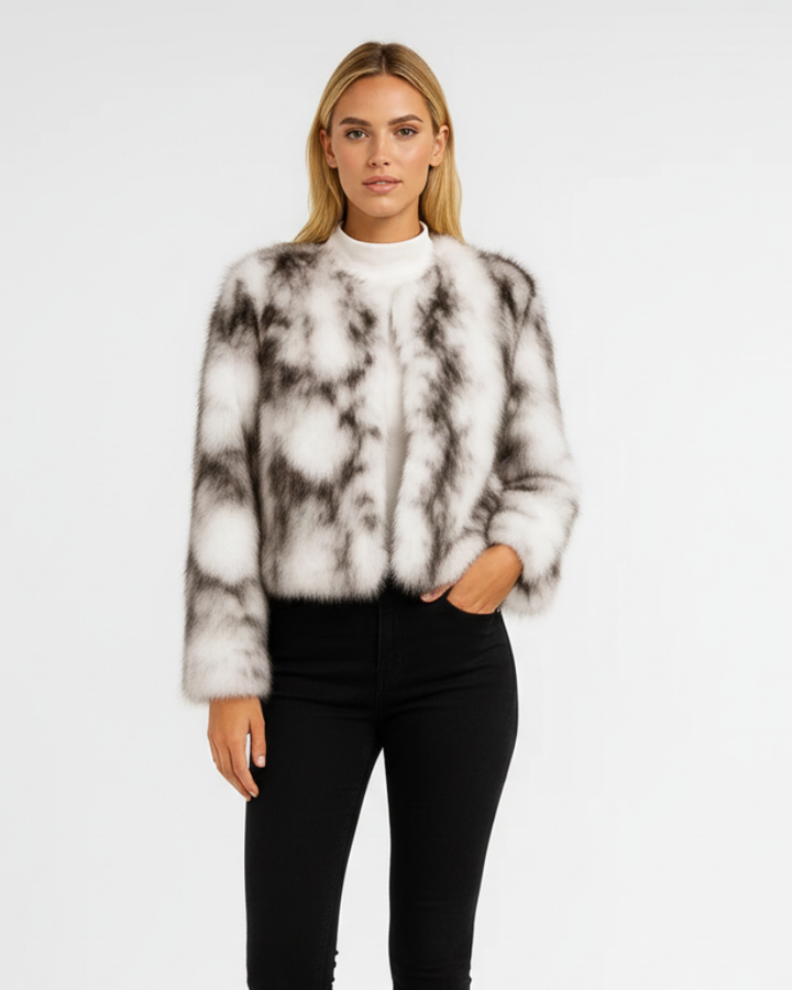 Norra Veste Courte Femme en Fausse Fourrure Volume Élégant & Glamour Hivernal