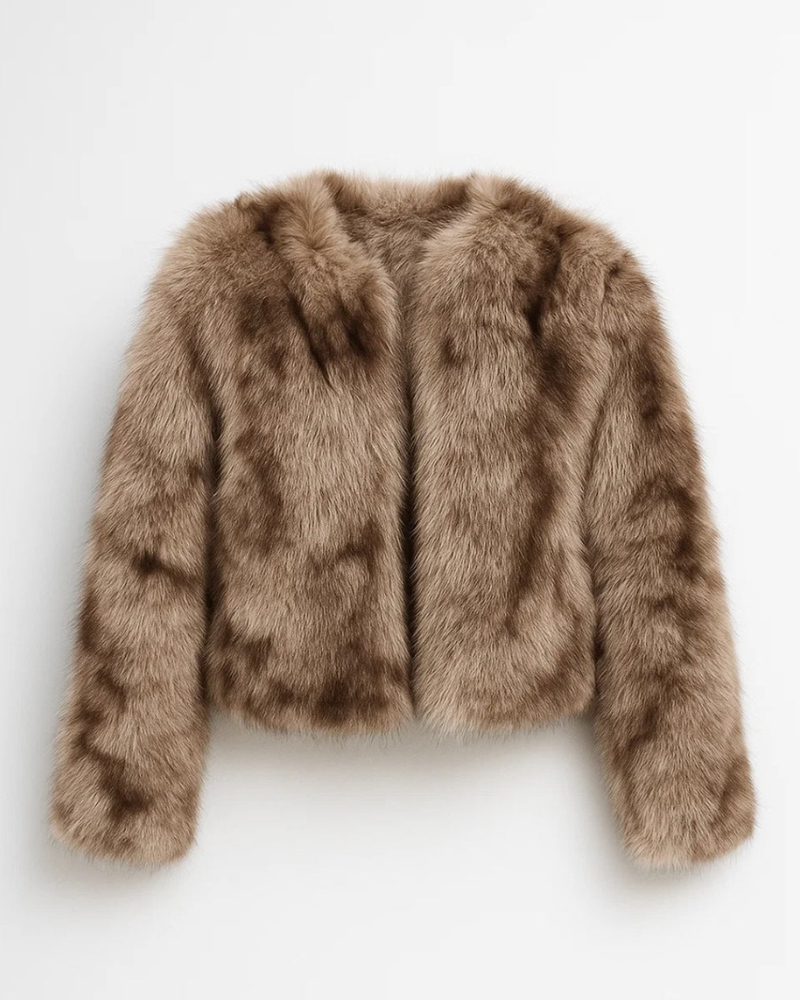 Norra Veste Courte Femme en Fausse Fourrure Volume Élégant & Glamour Hivernal, vue 3