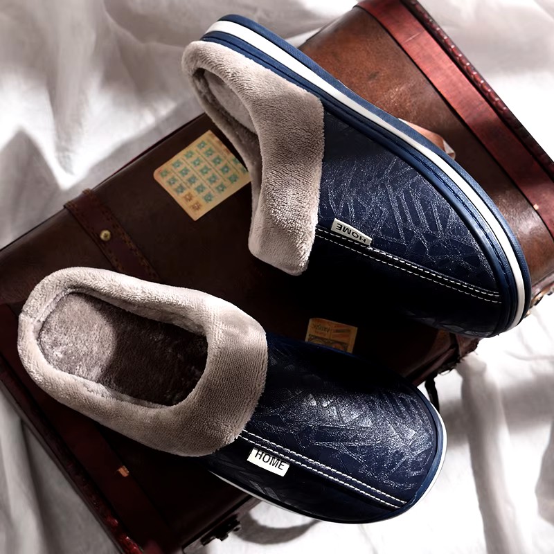 Women's Warm Lined Slippers – Non-Slip and Water-Repellent Indoor Slippers for Winter