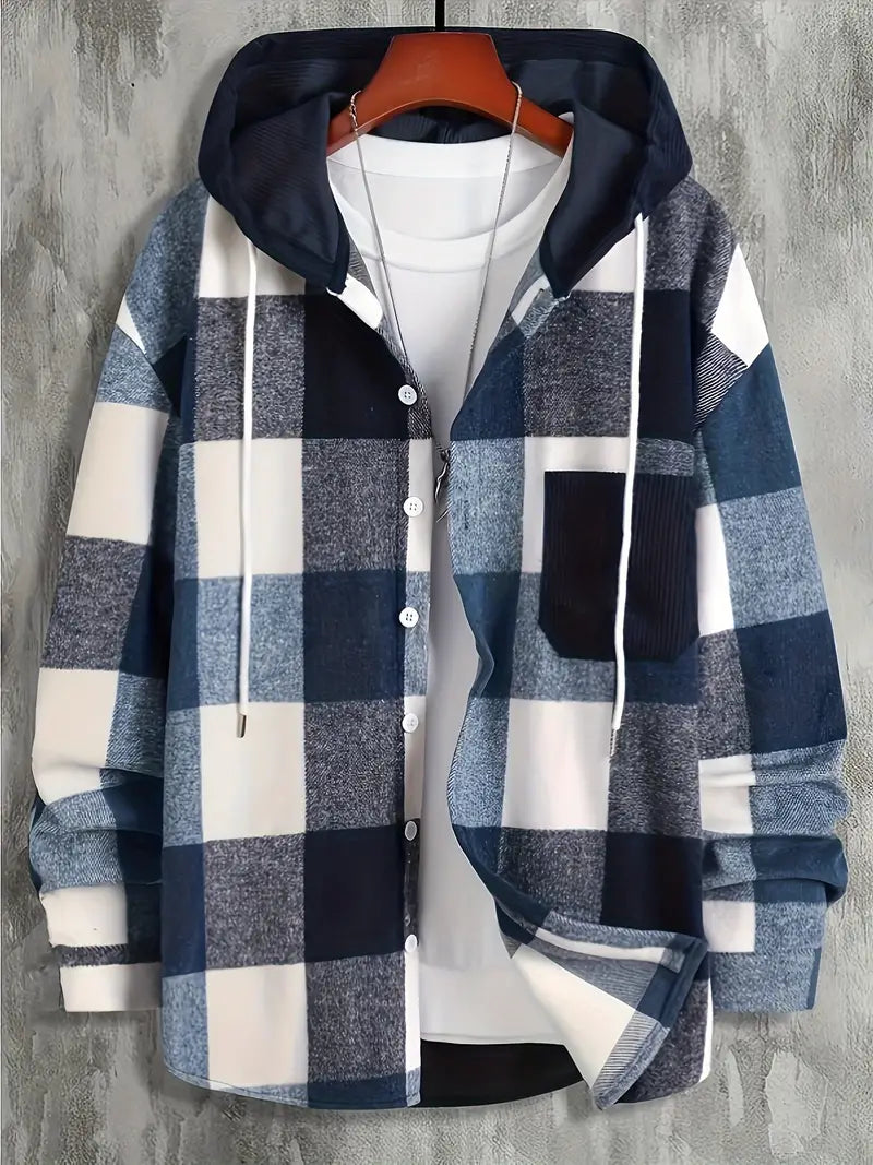 Mason Veste à Capuche Homme Motif Carreaux Tendance & Coupe Décontractée Confortable, vue 2