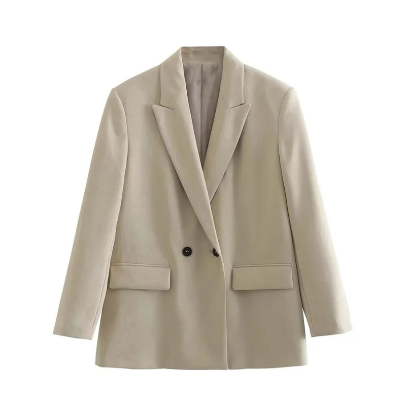 Amalia Blazer Oversize Femme Manteau Élégant à Double Boutonnage en Tissu, vue 2