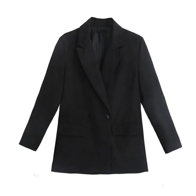 Amalia Blazer Oversize Femme Manteau Élégant à Double Boutonnage en Tissu, vue 3