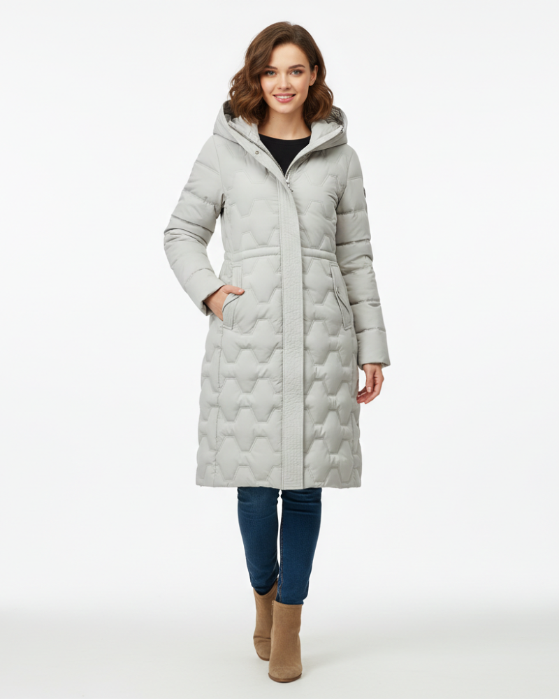 Nicole Manteau Long Femme à Capuche Matelassé Élégant, Chaleur & Style Hivernal, vue 2