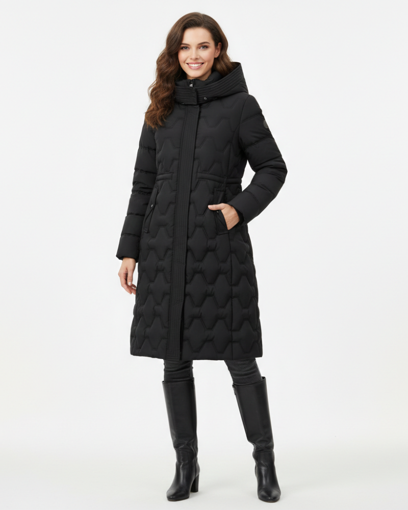 Nicole Manteau Long Femme à Capuche Matelassé Élégant, Chaleur & Style Hivernal, vue 4