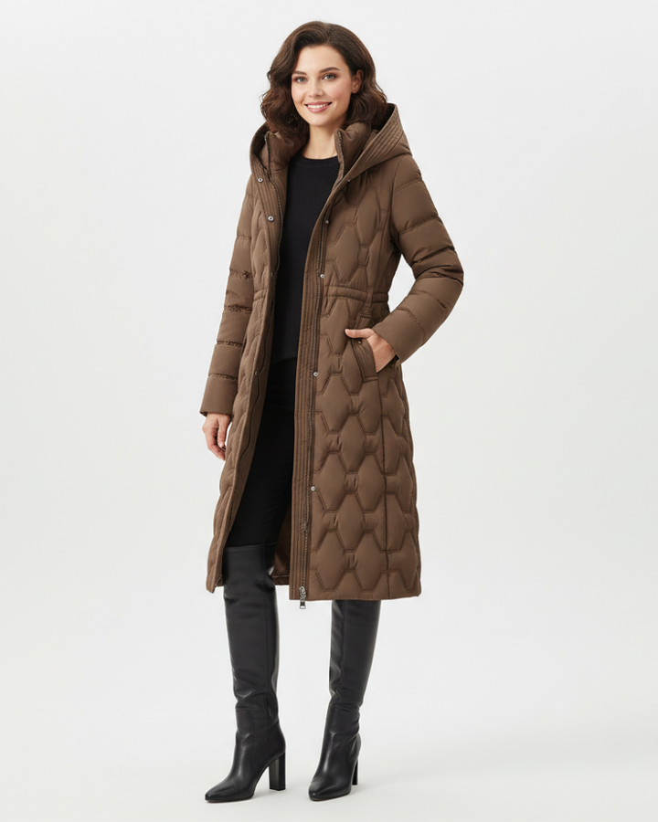 Nicole Manteau Long Femme à Capuche Matelassé Élégant, Chaleur & Style Hivernal, vue 3