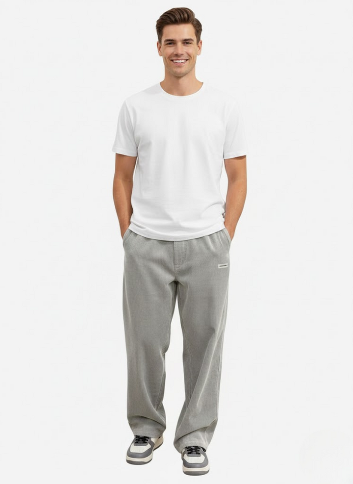 Noahry Pantalon Homme en Velours Côtelé Loose Fit Coupe Droite, Confort & Style Streetwear, vue 5