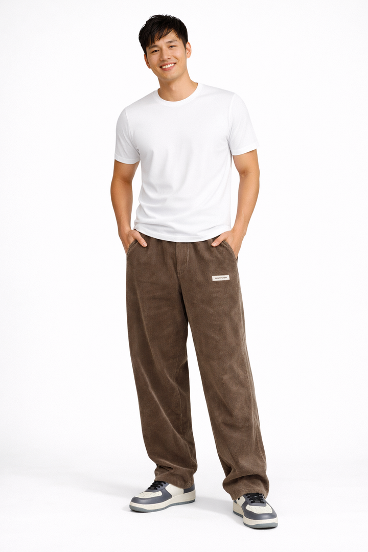 Noahry Pantalon Homme en Velours Côtelé Loose Fit Coupe Droite, Confort & Style Streetwear, vue 8