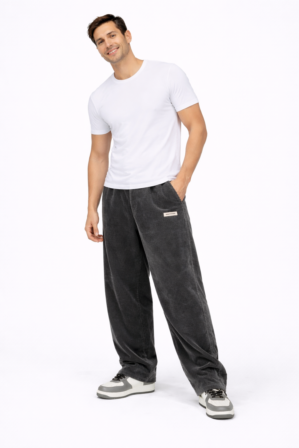 Noahry Pantalon Homme en Velours Côtelé Loose Fit Coupe Droite, Confort & Style Streetwear, vue 7