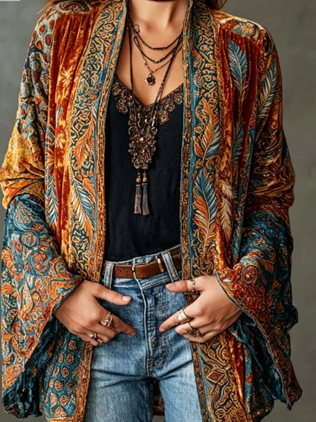 Veste Boho en Velours pour femme, vue 8