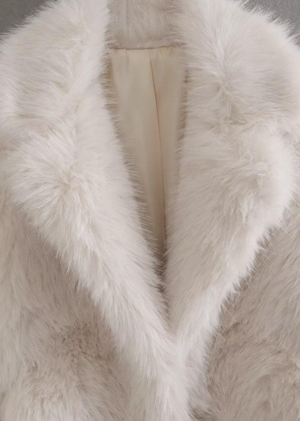 Valerie Manteau d’Hiver en Fausse Fourrure pour Femme Veste Blanche Douce à Coupe Décontractée avec Col Oversize, vue 6