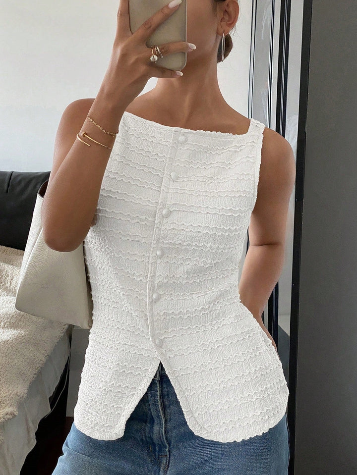 Gilet sans manches femme à boutons Coupe élégante et chic