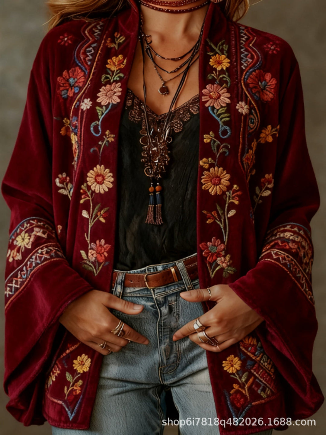 Veste Boho en Velours pour femme, vue 19
