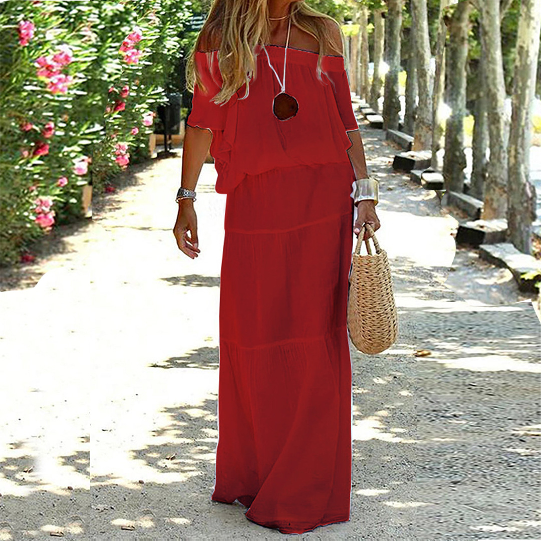Raonnama | Robe Longue à Épaules Dénudées pour Femmes