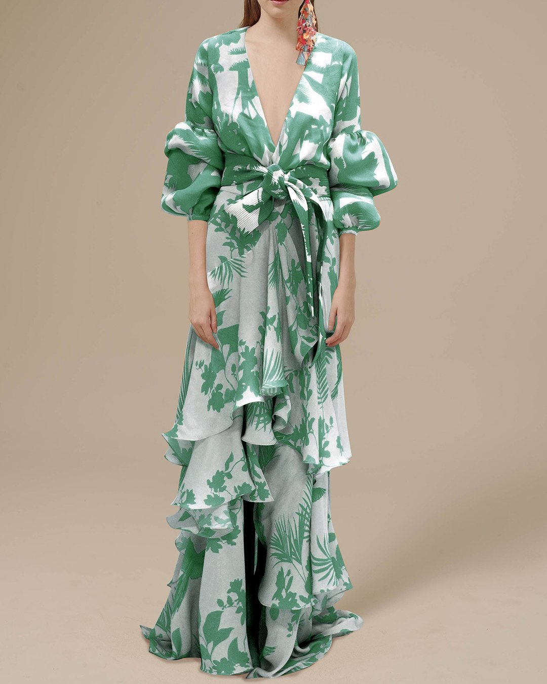 Vionnala | Robe de fête en mousseline de soie imprimée